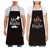 Kép 1/2 - Mr és Mrs vicces kötény pároknak (fekete) 2db