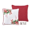 Kép 1/3 - Karácsonyi pamut párna töltelékkel, mikulásvirág mintával - Storia di Natale (40x40cm)