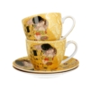 Kép 2/4 - Klimt: The Kiss - Kétszemélyes porcelán csésze tányérral (Duo Gift) 250ml 