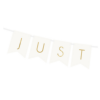 Kép 2/4 -  Just Married felirat - fehér banner arany betűkkel