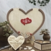 Kép 2/2 - Alternatív esküvői vendégkönyv (szív alakú, fa keretes)