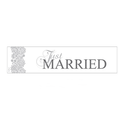 Just Married rendszámtábla (Fehér-ezüst)
