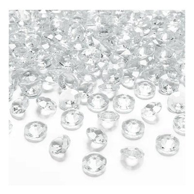 Átlátszó gyémánt formájú konfetti - Asztali dekoráció (12mm)