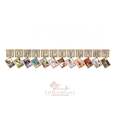 Fényképtartós girland 50 éves évfordulóra