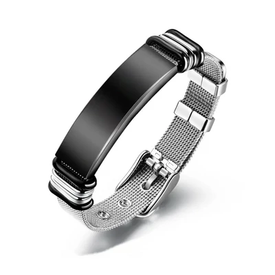 Gravírozható nemesacél férfi karkötő