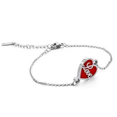 Love - Nemesacél női karlánc szív medállal