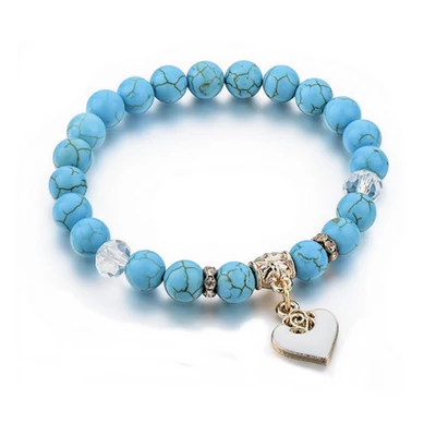 Karkötő természetes kőből (türkiz)