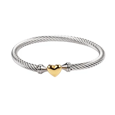 Női karkötő aranyozott szív díszítéssel