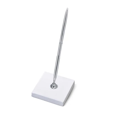 Esküvői aláíró toll tartóval (ezüst színű)