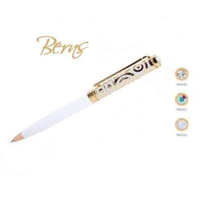 Berns – kristályos golyóstoll (fehér-arany)
