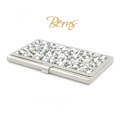 Berns - névjegykártya tartó kristályokkal - Silver
