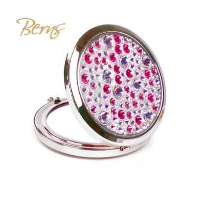 Berns- piperetükör eredeti SW kristályokkal- Silver-Pink (kerek)
