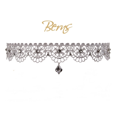 Berns - kristályos csipke nyakék - Silver