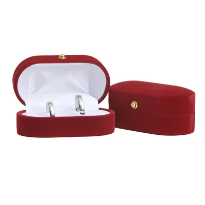 Bordó bársony jegygyűrű doboz