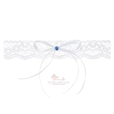 Esküvői combcsipke kék kristállyal