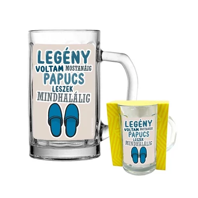 Vicces söröskorsó legénybúcsúra - Papucs leszek (500ml)