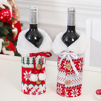 Karácsonyi kötött borosüveg kabát