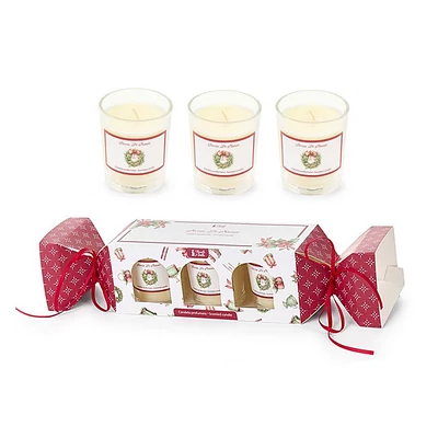 Karácsonyi illatgyertya szett díszdobozban (3 db-os)