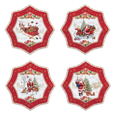 Csillag formájú karácsonyi porcelán desszertes tányér szett - Christmas Memories (Easy Life)