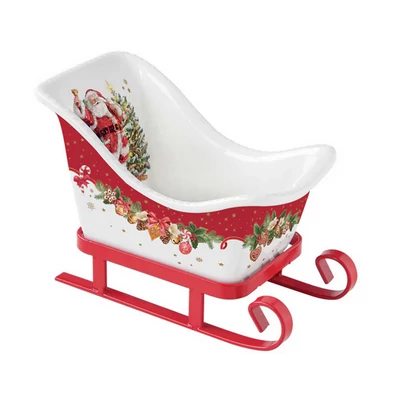 Szánkó formájú karácsonyi porcelán kínáló tál - Christmas Memories (Easy Life) 