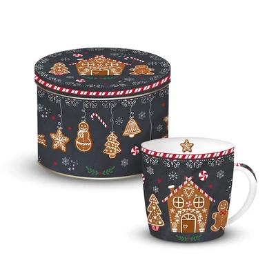 Mézeskalács karácsonyi porcelán bögre fémdobozban - Gingerbread (Easy Life) 350ml