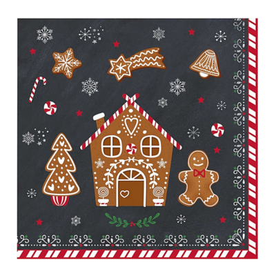 Karácsonyi szalvéta mézeskalács mintával  - Gingerbread (Easy Life) 33x33cm