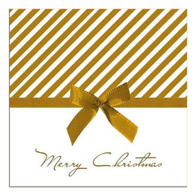 Karácsonyi szalvéta - Christmas bow gold (Ambiente) 33x33cm
