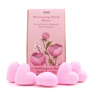Szív alakú pezsgő fürdőbomba - Rózsaszín boldogság