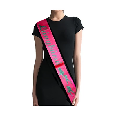 Lánybúcsú vállszalag - Pink csillogó felirattal