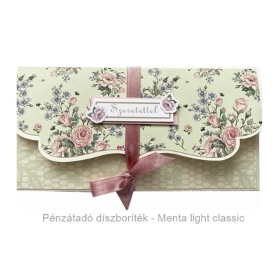 Pénzátadó boríték - Menta light classic (Hand Made)