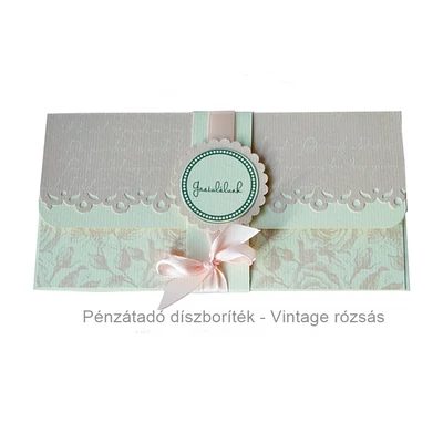 Pénzátadó boríték - Vintage rózsás (Hand Made)