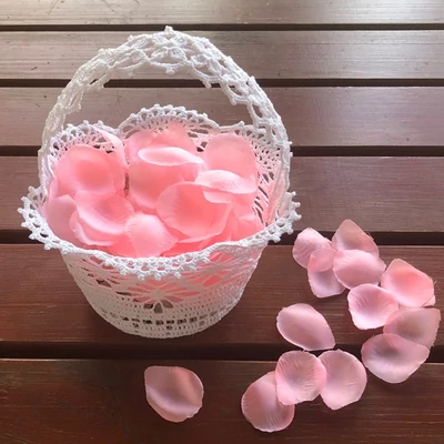 Horgolt csipke sziromszóró kosár (Hand Made)