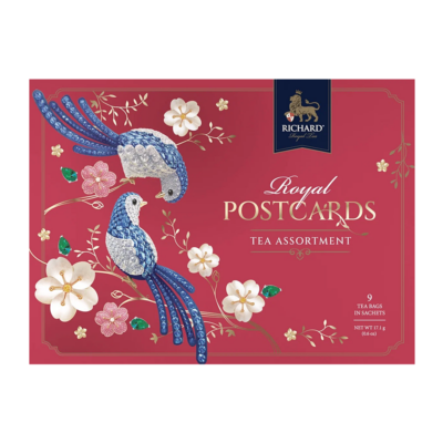 Richard Royal Postcards képeslap tea kék madarakkal (17,1gr)