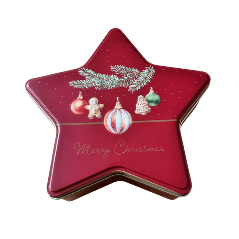 Csillag alakú karácsonyi süteményes doboz (19x19x6cm)