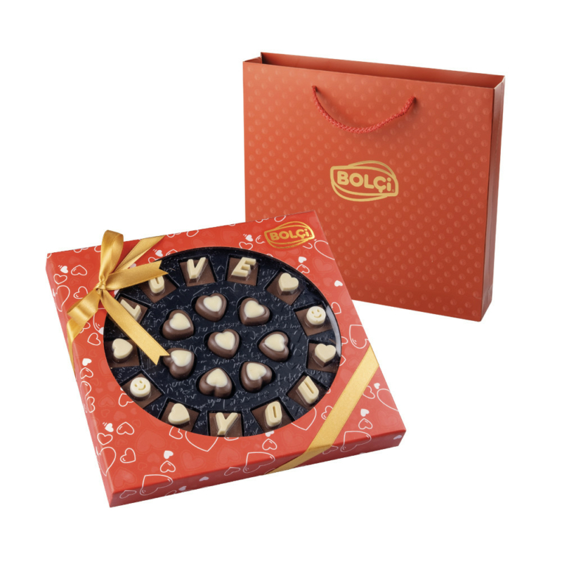 I love you - Valentin napi desszert csokoládé szivekkel (Bolci) 180gr