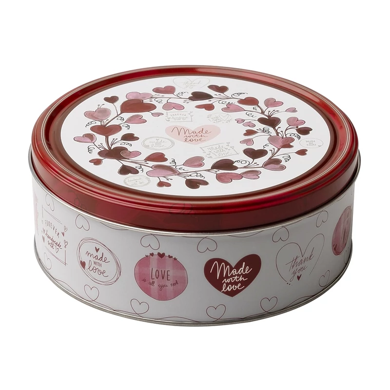 Szív alakú dán vajas keksz fémdobozban (Jacobsens) 150gr