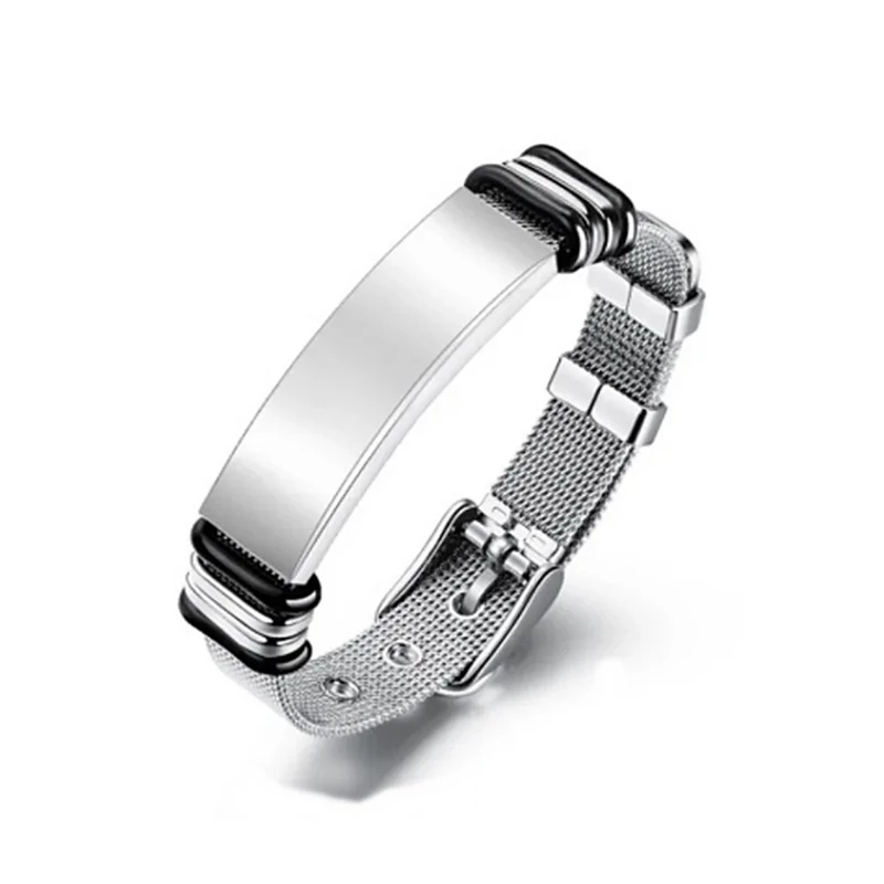 Gravírozható nemesacél férfi karkötő 