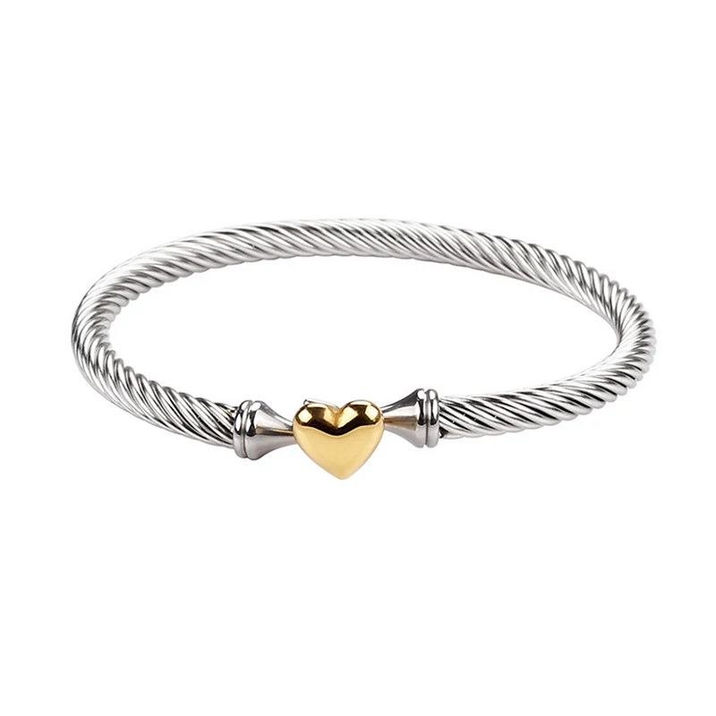 Női karkötő aranyozott szív díszítéssel