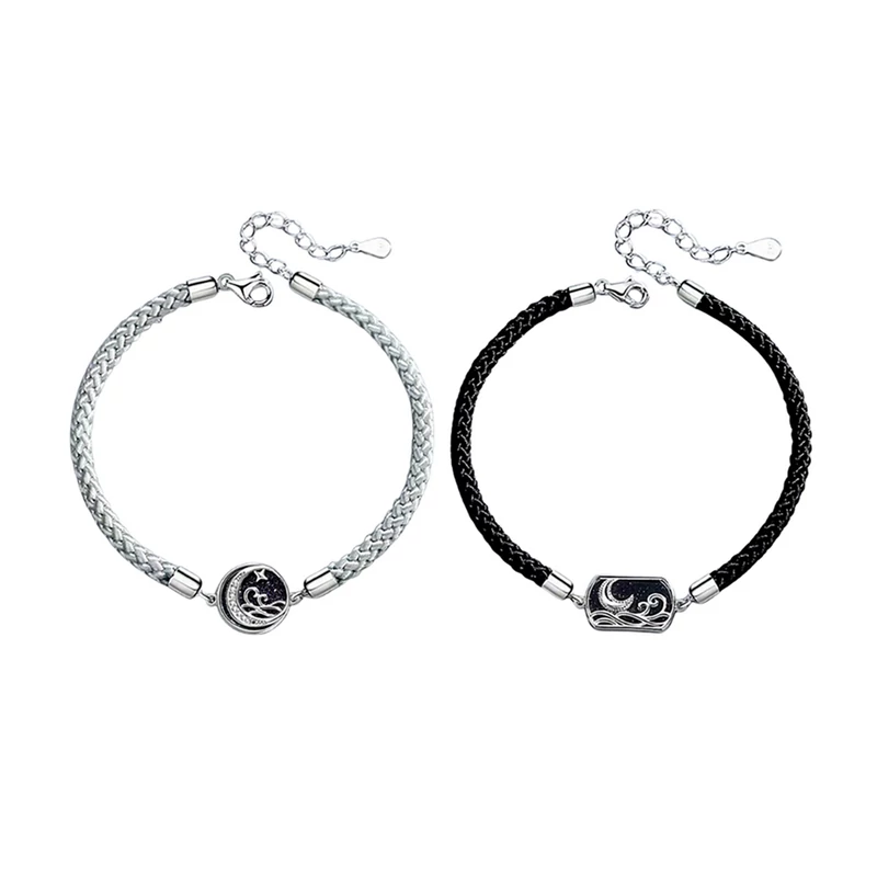 Nemesacél páros szerelem karkötő (Holdfényes éjszaka)