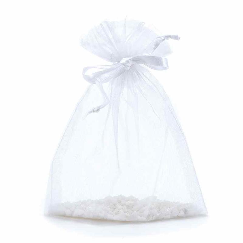 Esküvői  fehér organza tasak (9x12 cm)