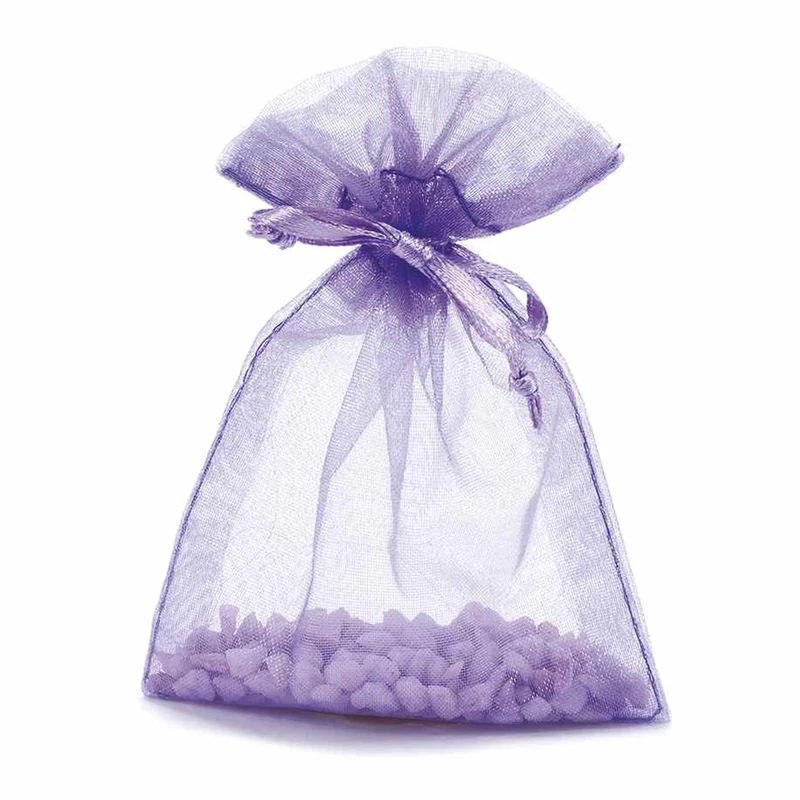 Esküvői levendula (lila) organza tasak (9x12 cm)