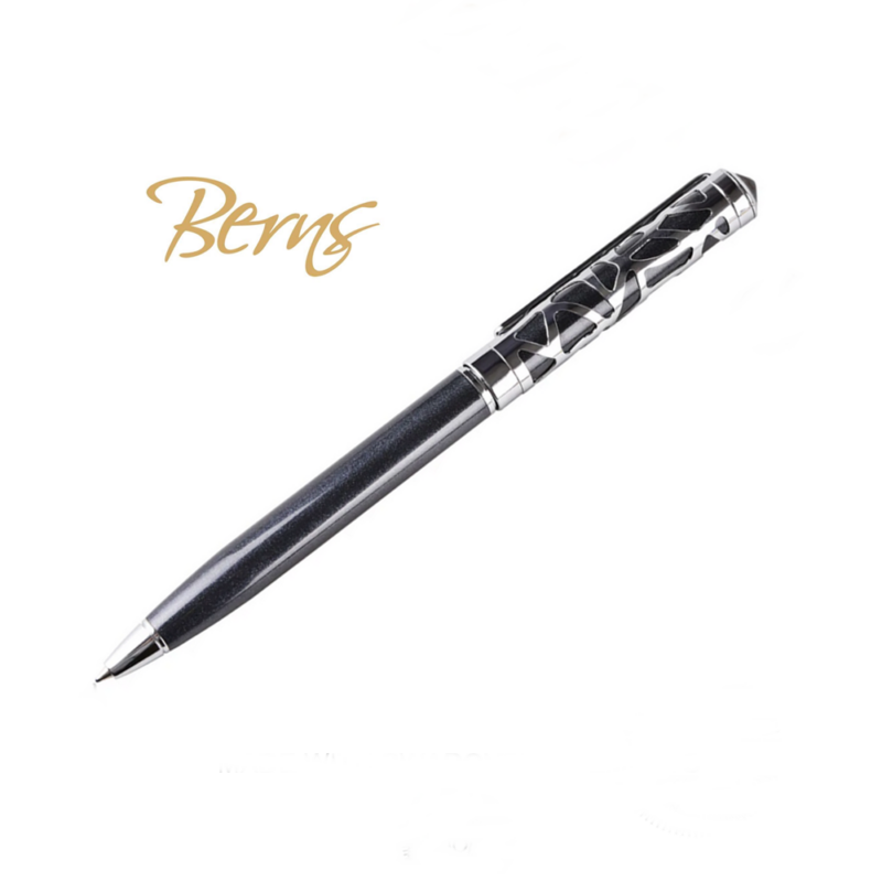 Berns – kristályos golyóstoll (PIERCED fekete- ezüst)