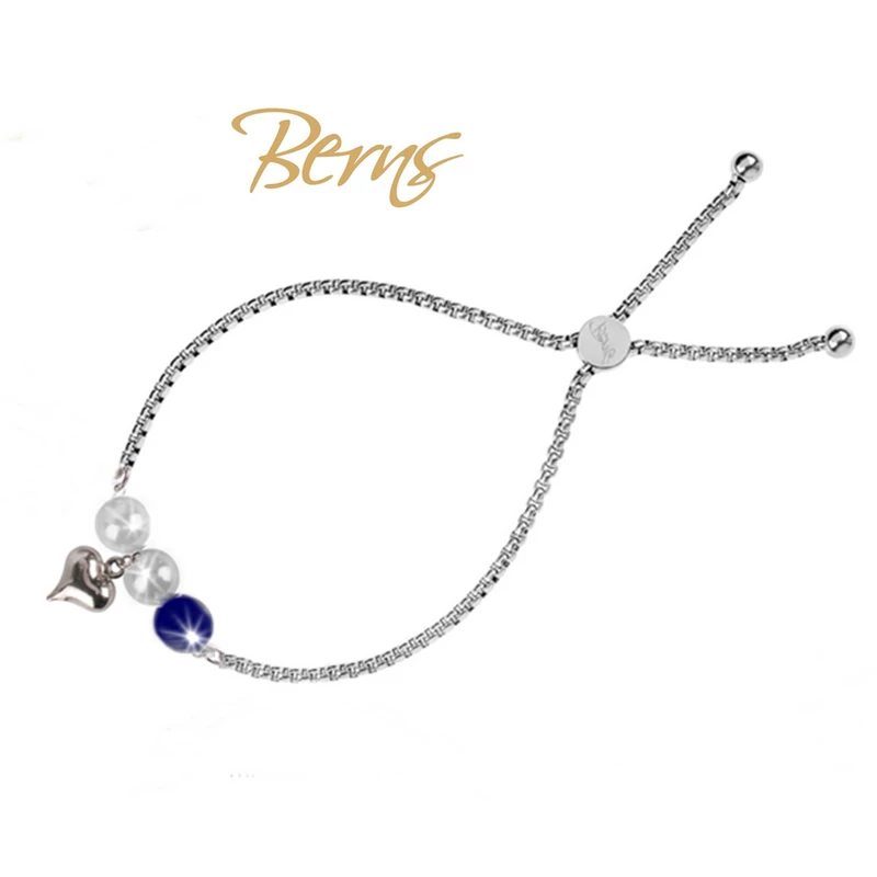 Berns- Női karlánc szívvel - Blue