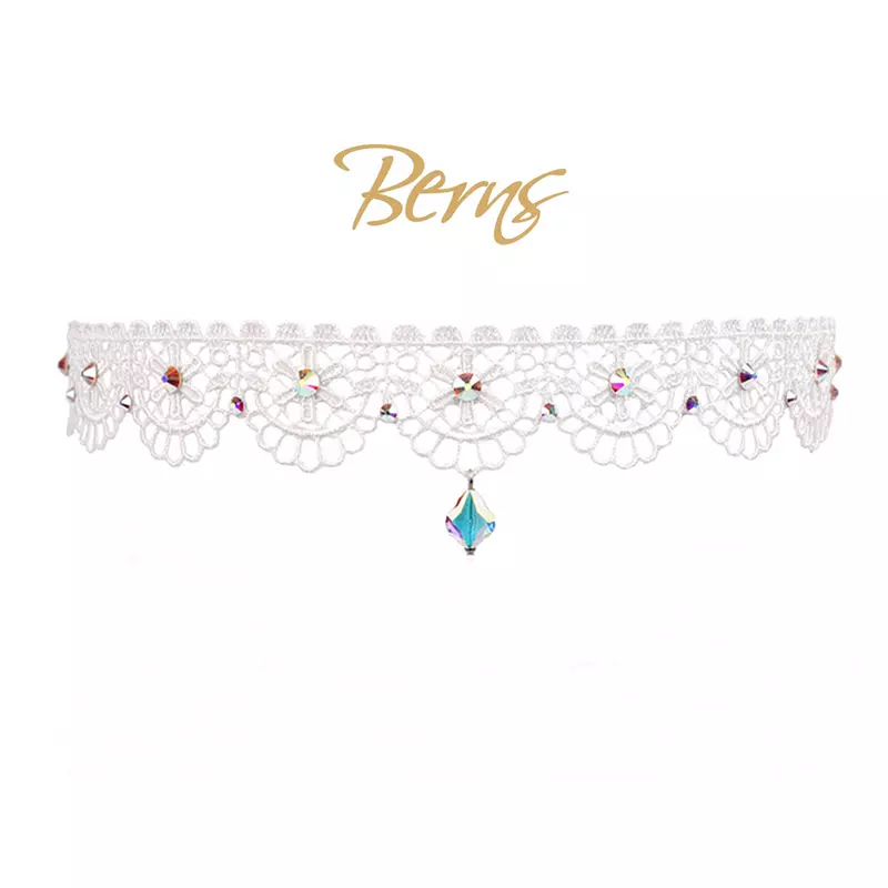 Berns - kristályos csipke nyakék - White