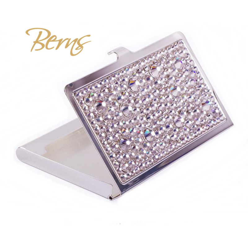Berns - névjegykártya tartó kristályokkal - Silver