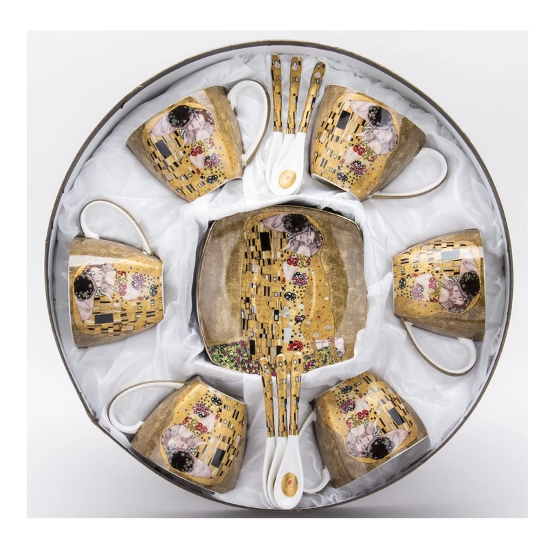 Klimt: A Csók - Hatszemélyes porcelán készlet