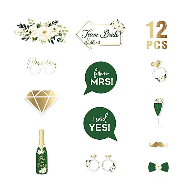 Esküvői fotózási kellék - Fotófülke szelfi botok (12db)