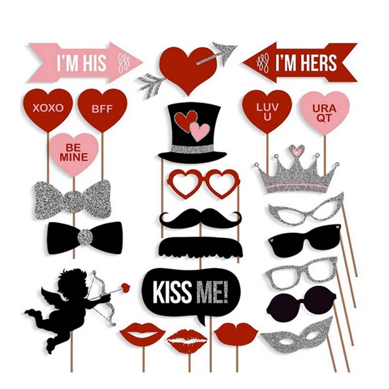 Fotófülke szelfi botok esküvőre, Valentin napra (27db)
