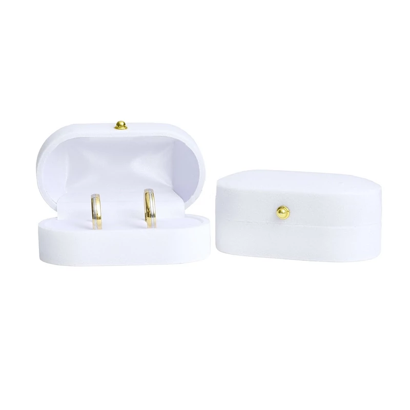 Fehér bársony jegygyűrű doboz 