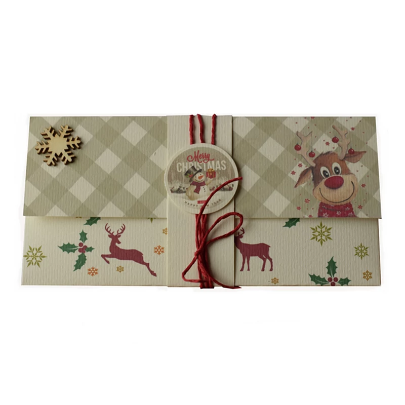 Karácsonyi díszboríték - Szarvasokkal (Hand Made)